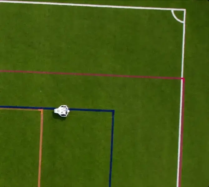 TLM Pro X at synthetic turf soccer field corner