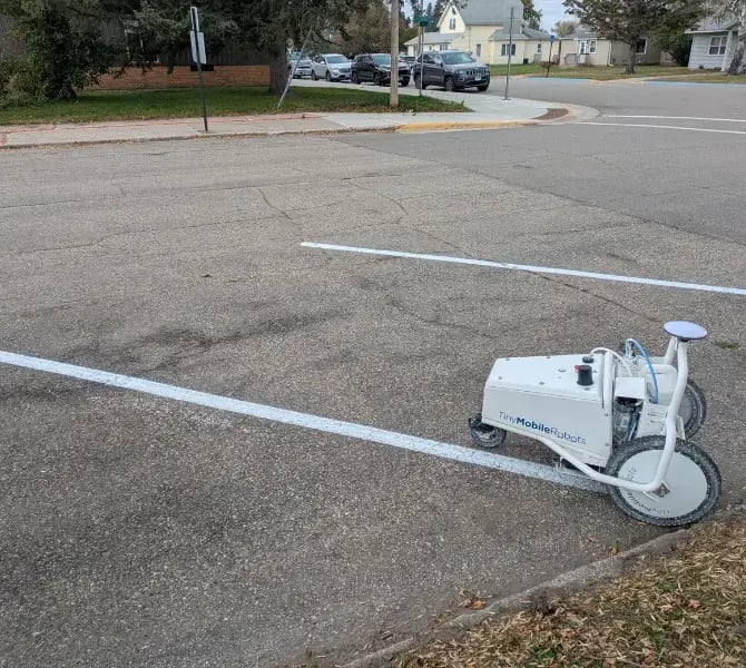 TLM Pro X completed striping parking lot