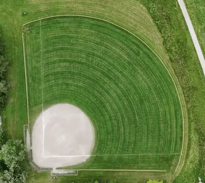 aerial view of a baseball field